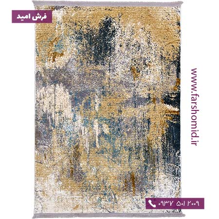 فرش وینتیج کد 16921 کرم آبی فرش برنتین