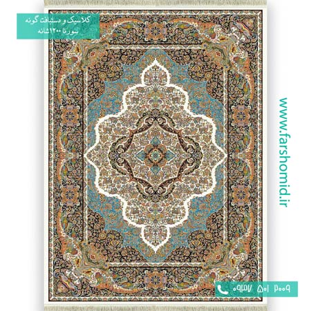 فرش ماشینی 1200 شانه 8 رنگ ماندانا کرم فرش سورنا