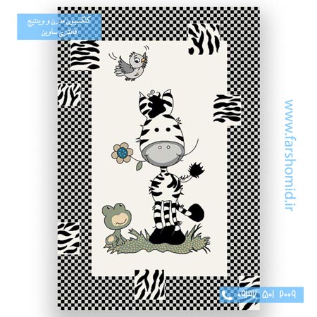 فرش طرح 4057 کرم کلکسیون ویژن کودک فرش ساوین