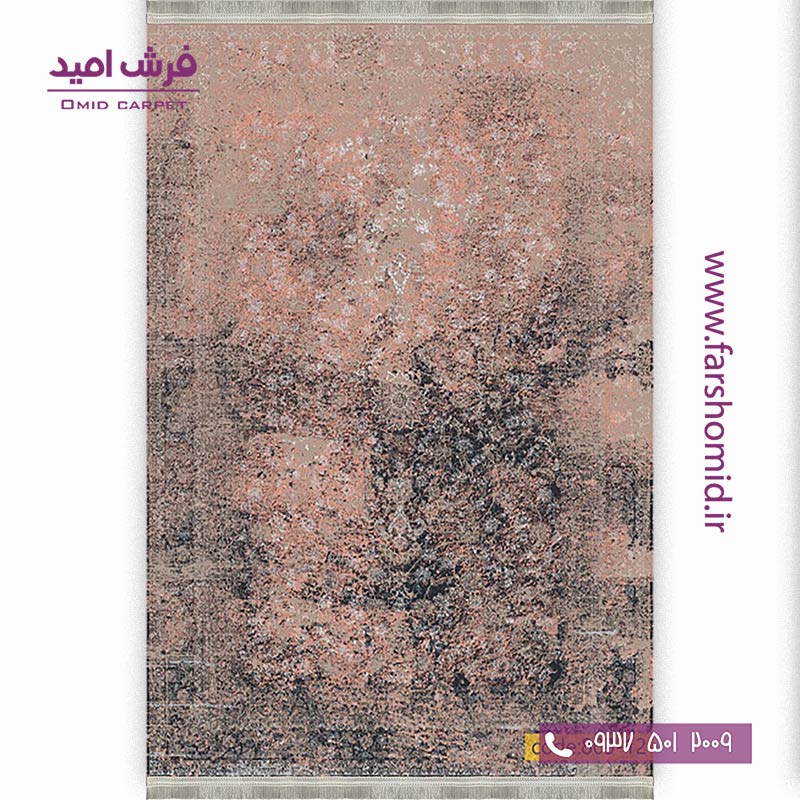 فرش وینتیج 1200 شانه کد 12-80۳ مسی مشکی فرش برنتین