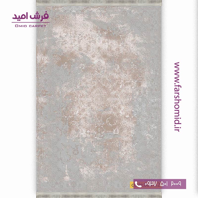 فرش وینتیج 1200 شانه کد 1۲-804 کرم طوسی فرش برنتین