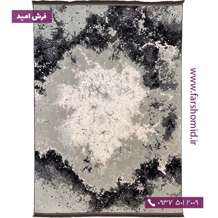 فرش وینتیج 1200 شانه کد 80512 طوسی مشکی فرش برنتین