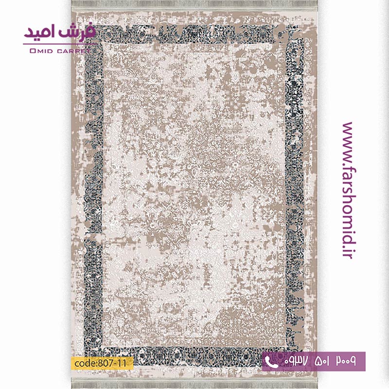 فرش وینتیج 1200 شانه کد 11-80۷ نسکافه ای فرش برنتین