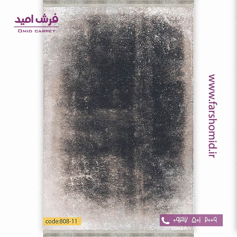 فرش وینتیج 1200 شانه کد 11-80۸ مشکی کرم فرش برنتین
