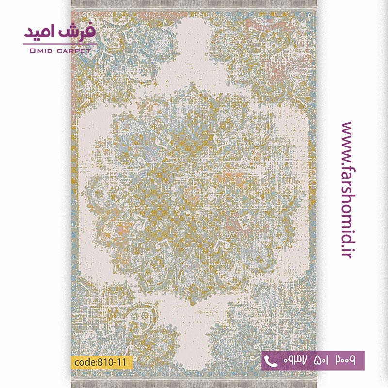 فرش وینتیج 1200 شانه کد 11-810 نسکافه ای فرش برنتین