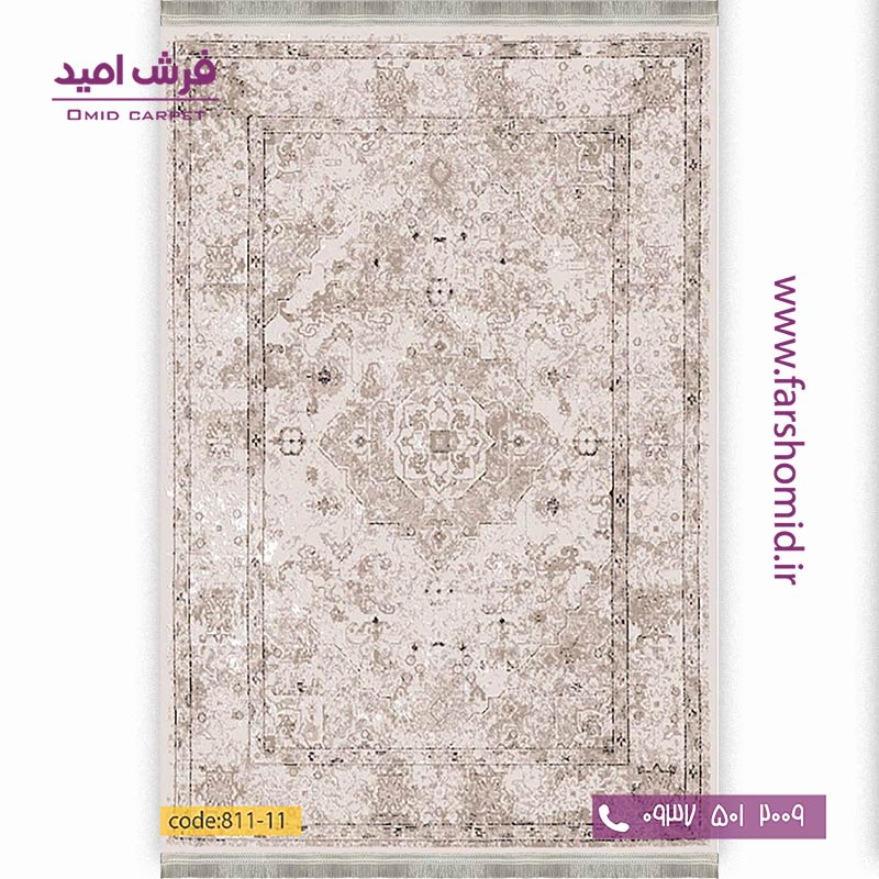 فرش وینتیج 1200 شانه کد 81111 نسکافه ای فرش برنتین