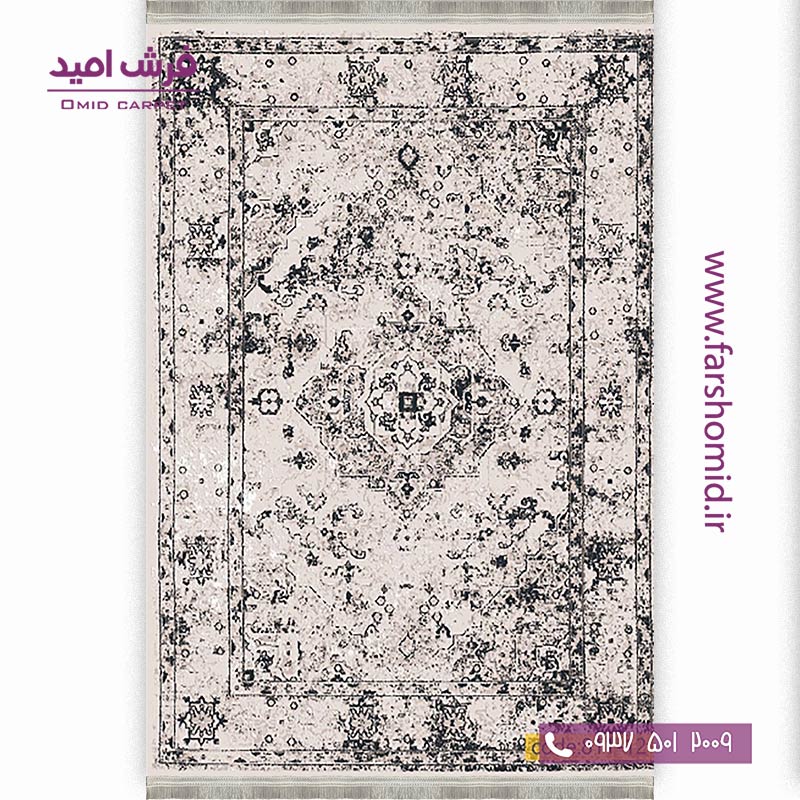 فرش وینتیج 1200 شانه کد 1۲-8۱۱ نسکافه ای مشکی فرش برنتین