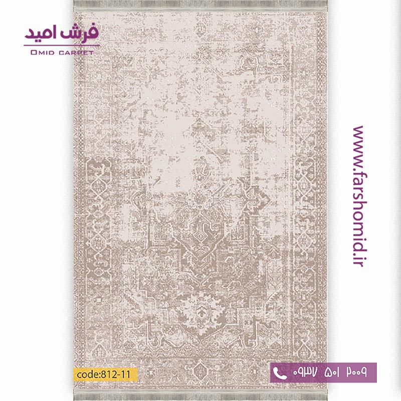 فرش وینتیج 1200 شانه کد 11-8۱۲ نسکافه ای فرش برنتین