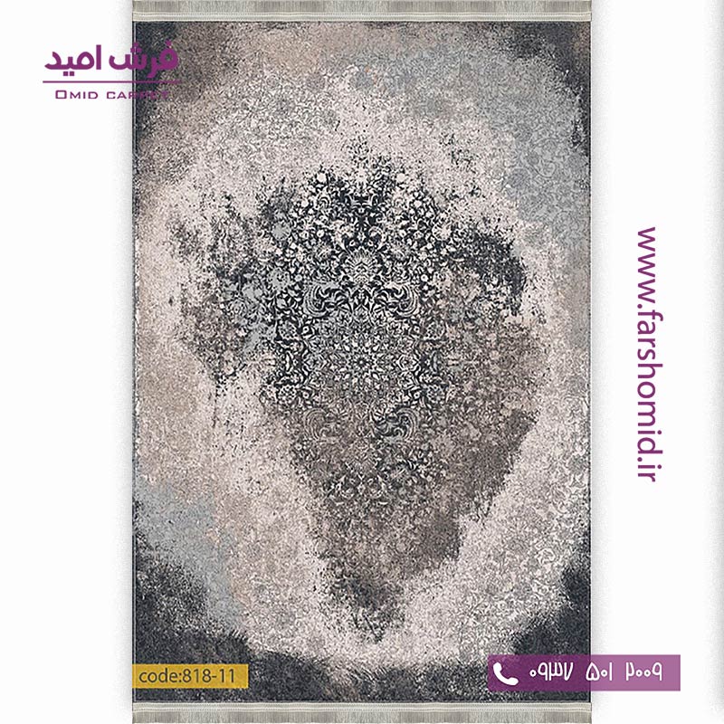 فرش وینتیج 1200 شانه کد 1۱-81۸ مشکی کرم فرش برنتین
