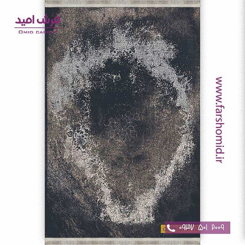 فرش وینتیج 1200 شانه کد 12-81۸ مشکی طوسی فرش برنتین