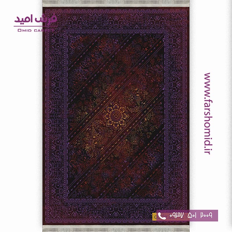 فرش وینتیج 1200 شانه کد 2۱-82۷ روناسی بنفش فرش برنتین