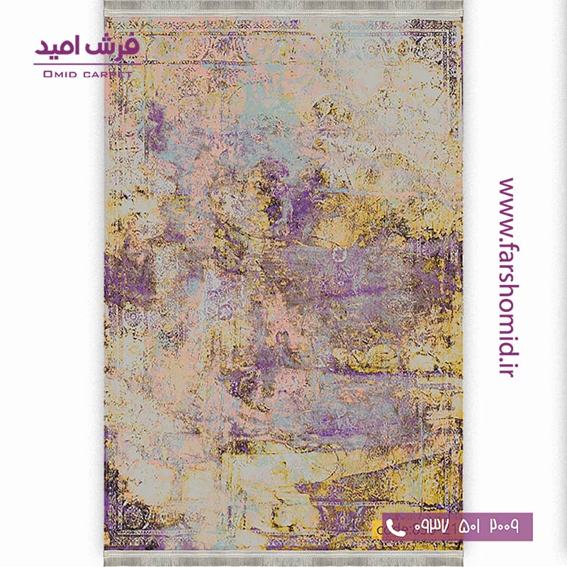 فرش وینتیج 1200 شانه کد ۲1-830 نسکافه ای یاسی فرش برنتین