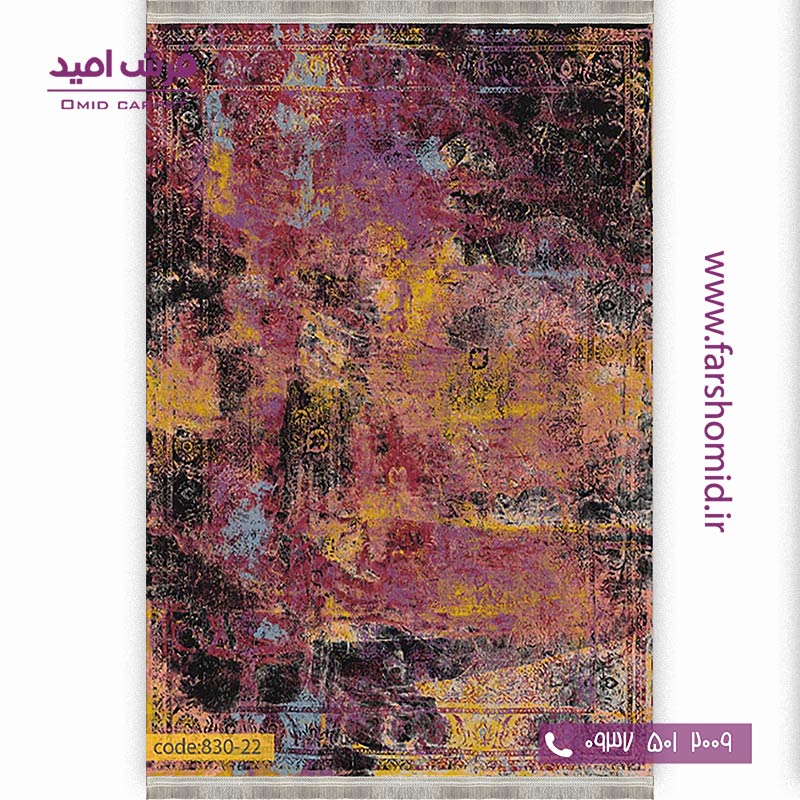 فرش وینتیج 1200 شانه کد 22-830 روناسی طلایی فرش برنتین