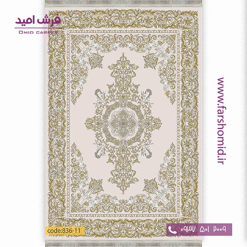 فرش وینتیج 1200 شانه کد 11-8۳۶ نسکافه ای فرش برنتین