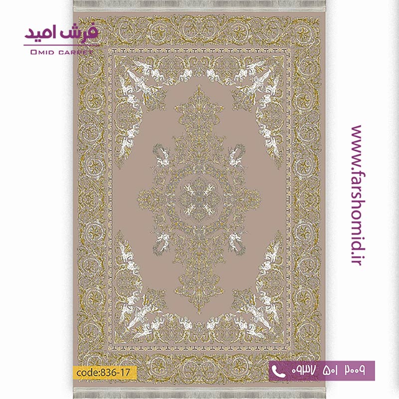 فرش وینتیج 1200 شانه کد 1۷-8۳۶ شکلاتی فرش برنتین