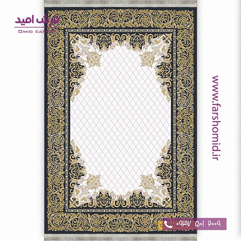 فرش وینتیج 1200 شانه کد 20-8۳۶ کرم فرش برنتین