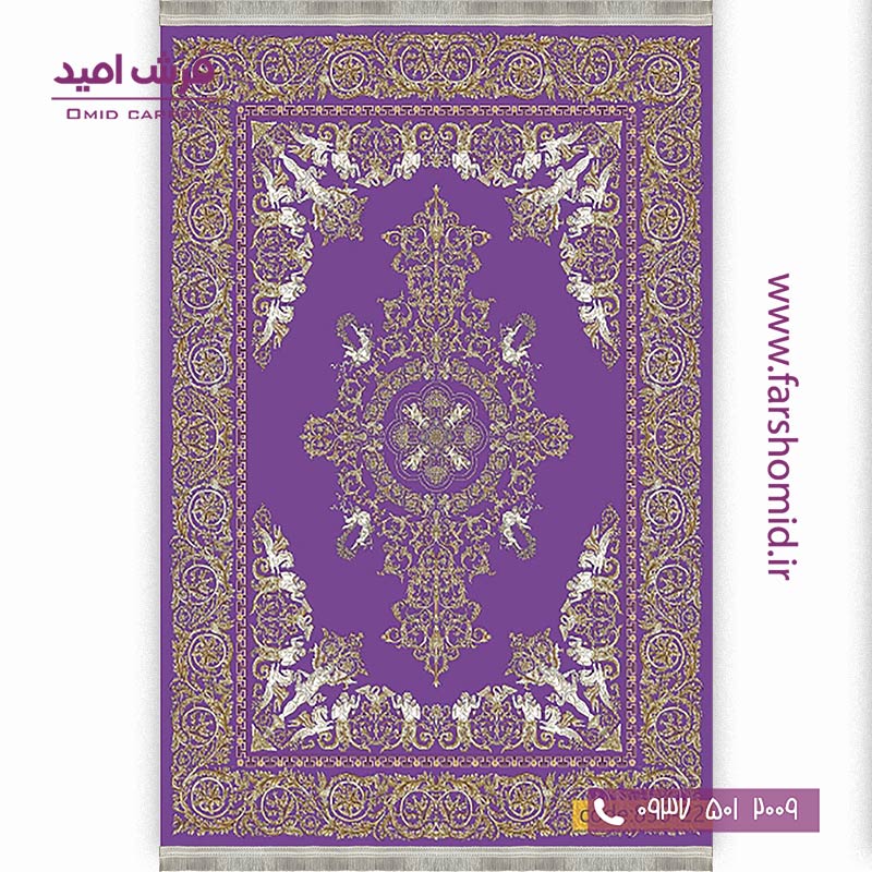 فرش وینتیج 1200 شانه کد 2۲-8۳۶ بنفش فرش برنتین
