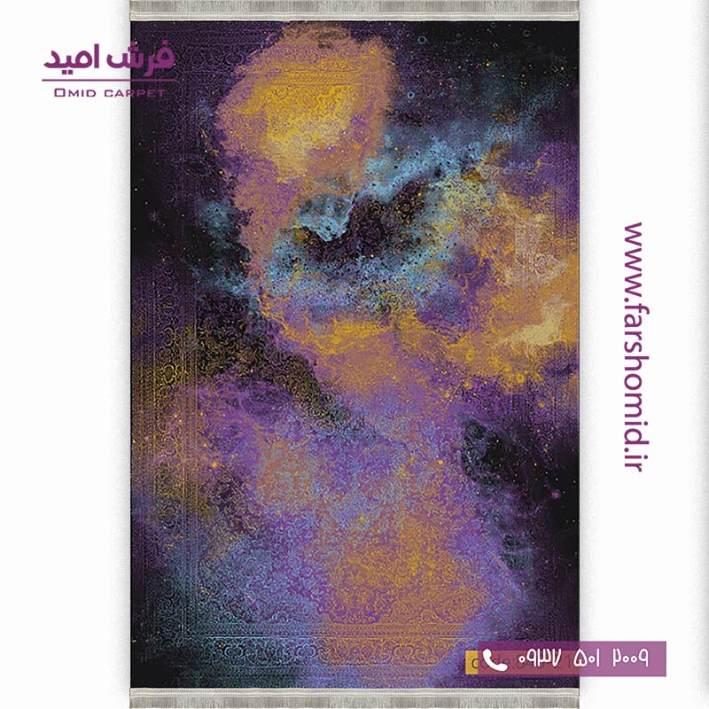 فرش وینتیج 1200 شانه کد 2۱-840 مشکی بنفش فرش برنتین