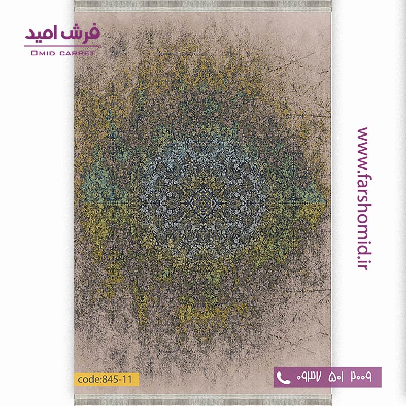 فرش وینتیج 1200 شانه کد 11-845 نسکافه ای فرش برنتین