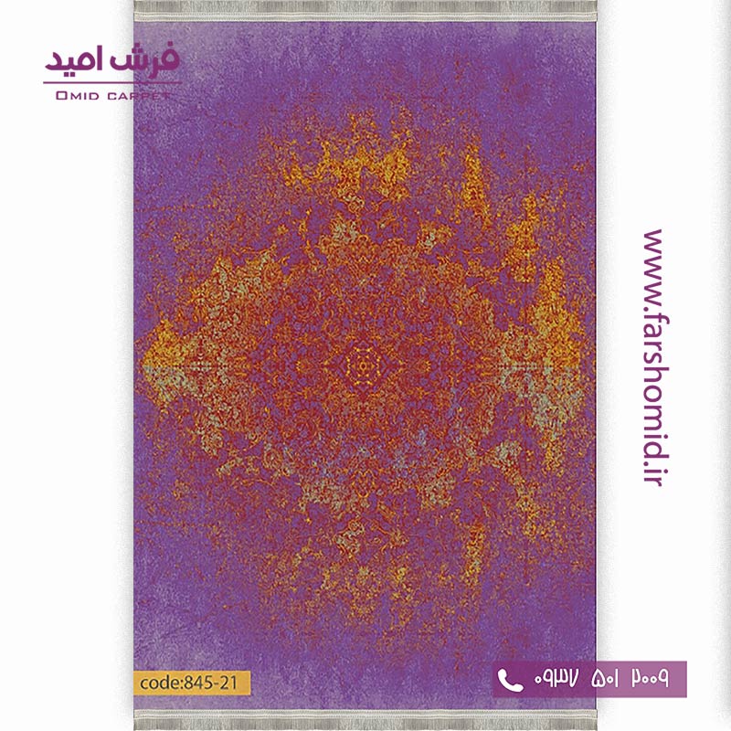 فرش وینتیج 1200 شانه کد 21-845 یاسی روناسی فرش برنتین