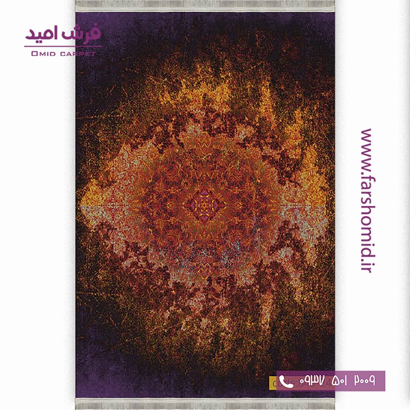 فرش وینتیج 1200 شانه کد 24-845 مشکی فرش برنتین