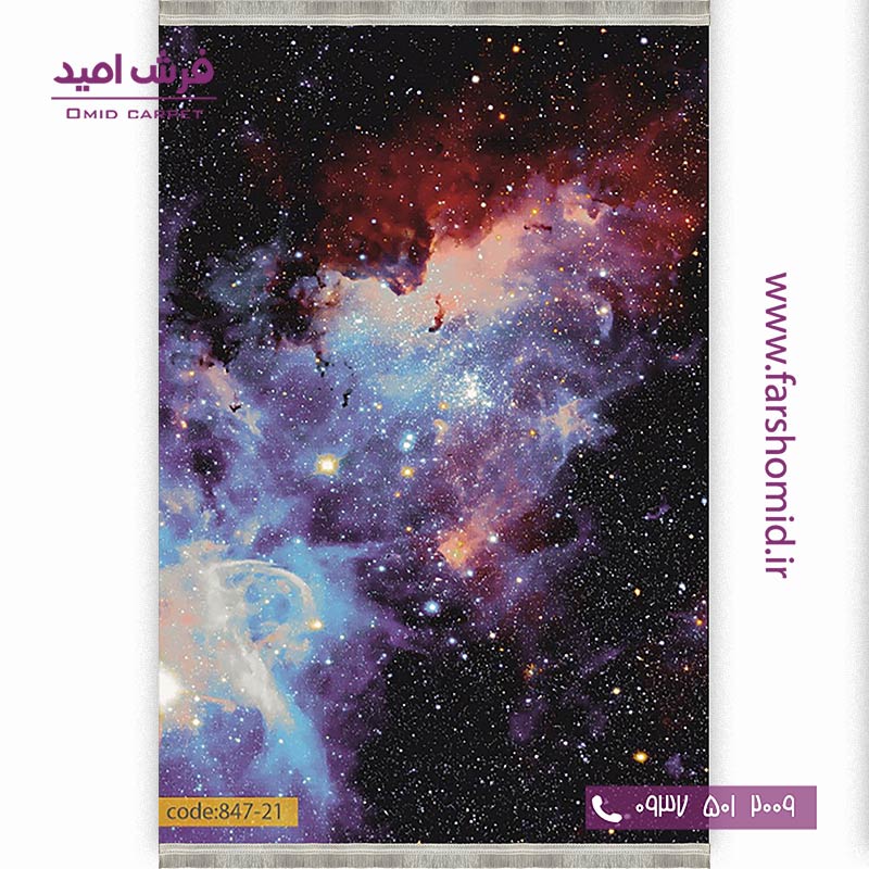 فرش وینتیج 1200 شانه کد 2۱-847 مشکی بنفش فرش برنتین