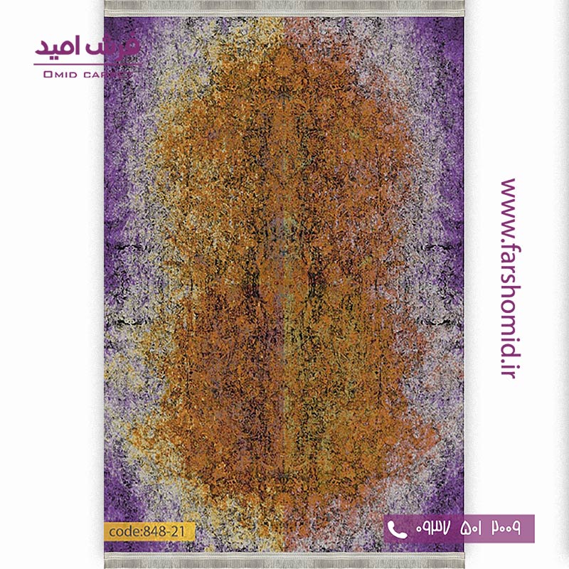 فرش وینتیج 1200 شانه کد 2۱-848 طلایی بنفش فرش برنتین