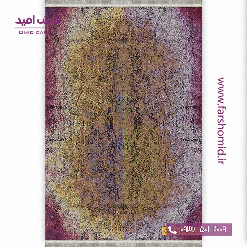 فرش وینتیج 1200 شانه کد 22-848 طلایی بنفش فرش برنتین