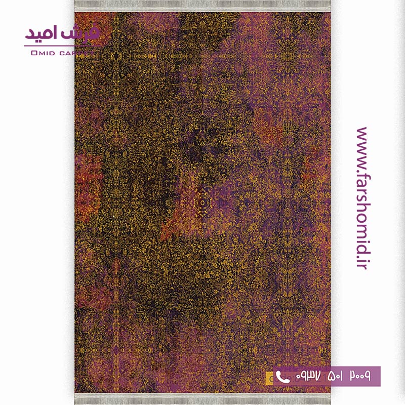 فرش وینتیج 1200 شانه کد 21-849 روناسی مشکی فرش برنتین