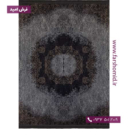 فرش وینتیج 1200 شانه کد 1۱-852 مشکی طوسی فرش برنتین