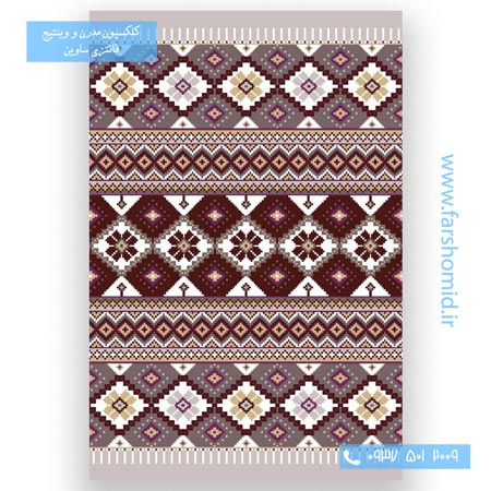 فرش ماشینی طرح پرستو شکلاتی کلکسیون صدف فرش ساوین