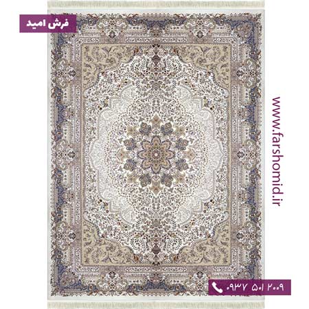 فرش 1600 شانه 8 رنگ خاطره کرم سفید خاطره کویر کاشان