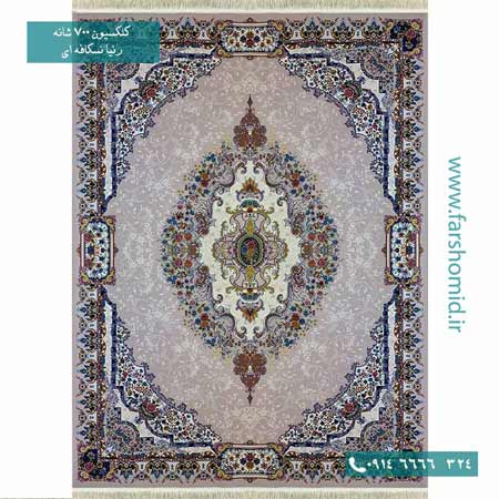 فرش ماشینی 700 شانه ۸ رنگ اصل رنیا نسکافه ای قالی کشمیر