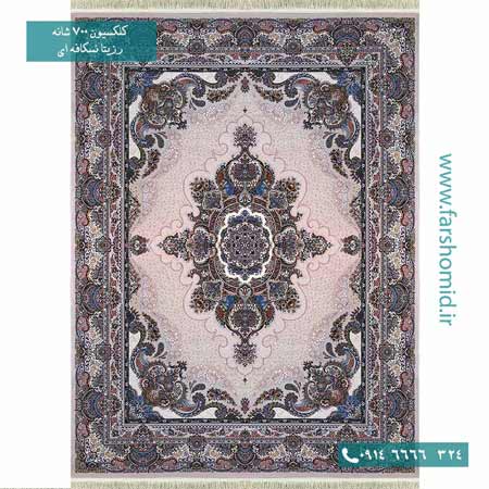 فرش ماشینی 700 شانه ۸ رنگ اصل رزیتا نسکافه ای قالی کشمیر