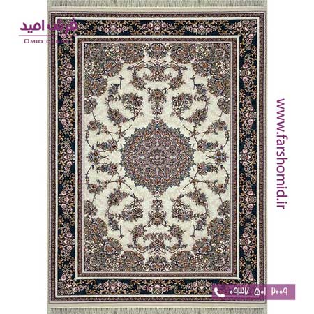 یک تخته 12 متری فرش 700 شانه گلبرجسته وصال کرم فرش ملل