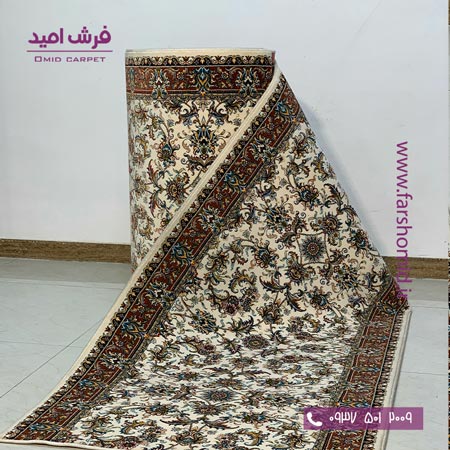 فرش کناره و فرش پله 700 شانه صبا افشان تبریز کرم فرش هستی
