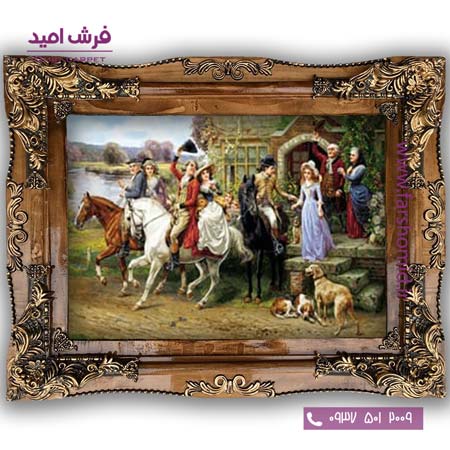 تابلو فرش ماشینی طرح تابلو نقاشی فرانسوی کد 2240 فرشان