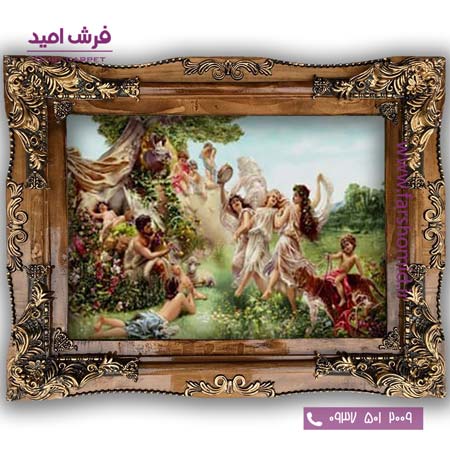تابلو فرش ماشینی طرح تابلو نقاشی فرانسوی کد 2242 فرشان