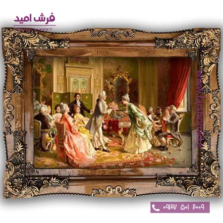 تابلو فرش ماشینی طرح تابلو نقاشی فرانسوی کد 2247 فرشان