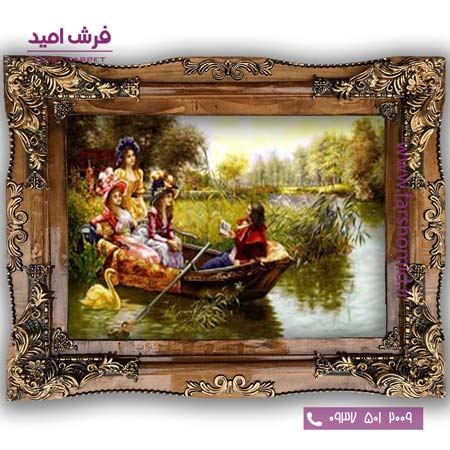 تابلو فرش ماشینی طرح تابلو نقاشی فرانسوی کد 2260 فرشان