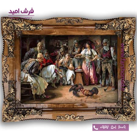 تابلو فرش ماشینی طرح تابلو نقاشی فرانسوی کد 2262 فرشان