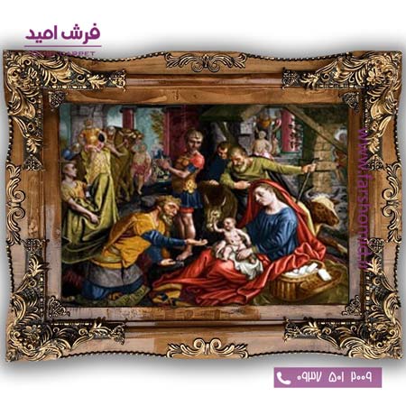 تابلو فرش ماشینی طرح تابلو نقاشی فرانسوی کد 2270 فرشان