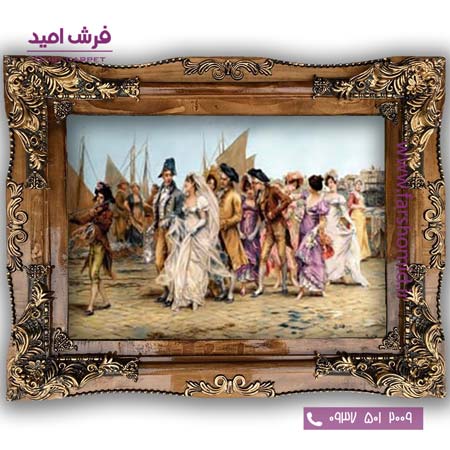 تابلو فرش ماشینی طرح تابلو نقاشی فرانسوی کد 2273 فرشان