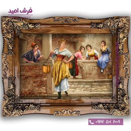تابلو فرش ماشینی طرح تابلو نقاشی فرانسوی کد 2275 فرشان