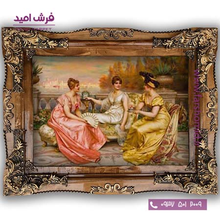 تابلو فرش ماشینی طرح تابلو نقاشی فرانسوی کد 2276 فرشان