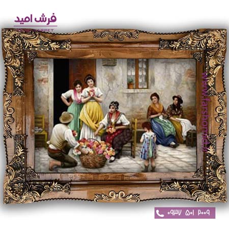 تابلو فرش ماشینی طرح تابلو نقاشی فرانسوی کد 2284 فرشان