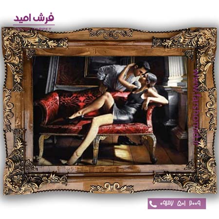 تابلو فرش ماشینی طرح تابلو نقاشی فرانسوی کد 2291 فرشان