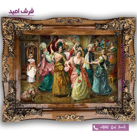 تابلو فرش ماشینی طرح تابلو نقاشی فرانسوی کد 2294 فرشان