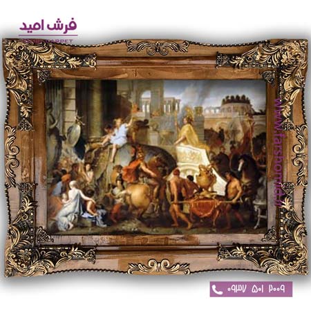 تابلو فرش ماشینی طرح تابلو نقاشی فرانسوی کد 2300 فرشان