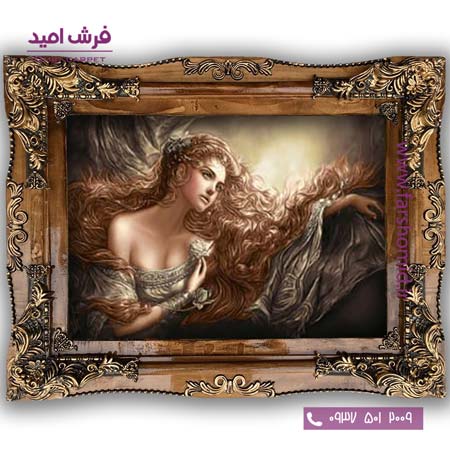 تابلو فرش ماشینی طرح تابلو نقاشی فرانسوی کد 2301 فرشان